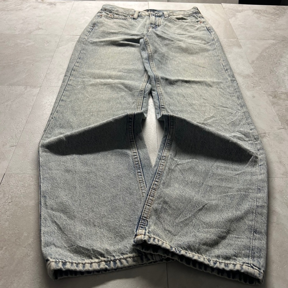 Aeropostale Low Rise Baggy Jeans Light Wash Women Size 2R Blue Denim Y2K Skater